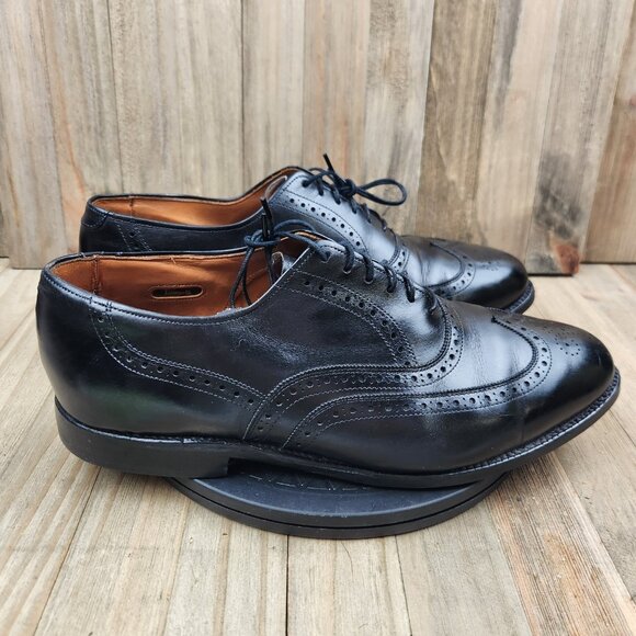 Allen Edmonds Chester Men's Size 9.5 Black Leather Brogue Oxfords Shoes - Picture 3 of 11